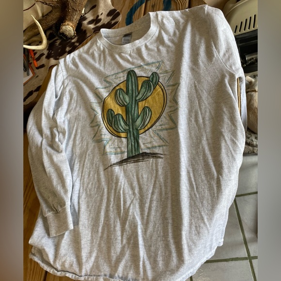 Western Cactus Graphic Long Sleeve Tee - Picture 1 of 1